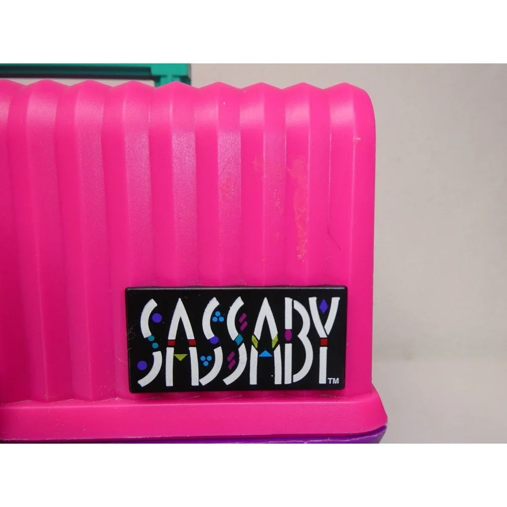 Vintage 80s Sassaby Makeup Case Caboodle Jewelry Organizer 1990s Tri Color